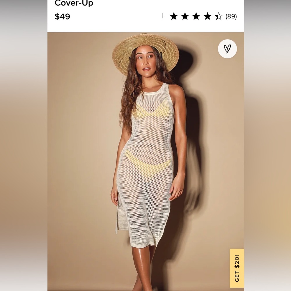 Lulu’s Sandy Cove Cream Sheer Crochet Swim Cover Up